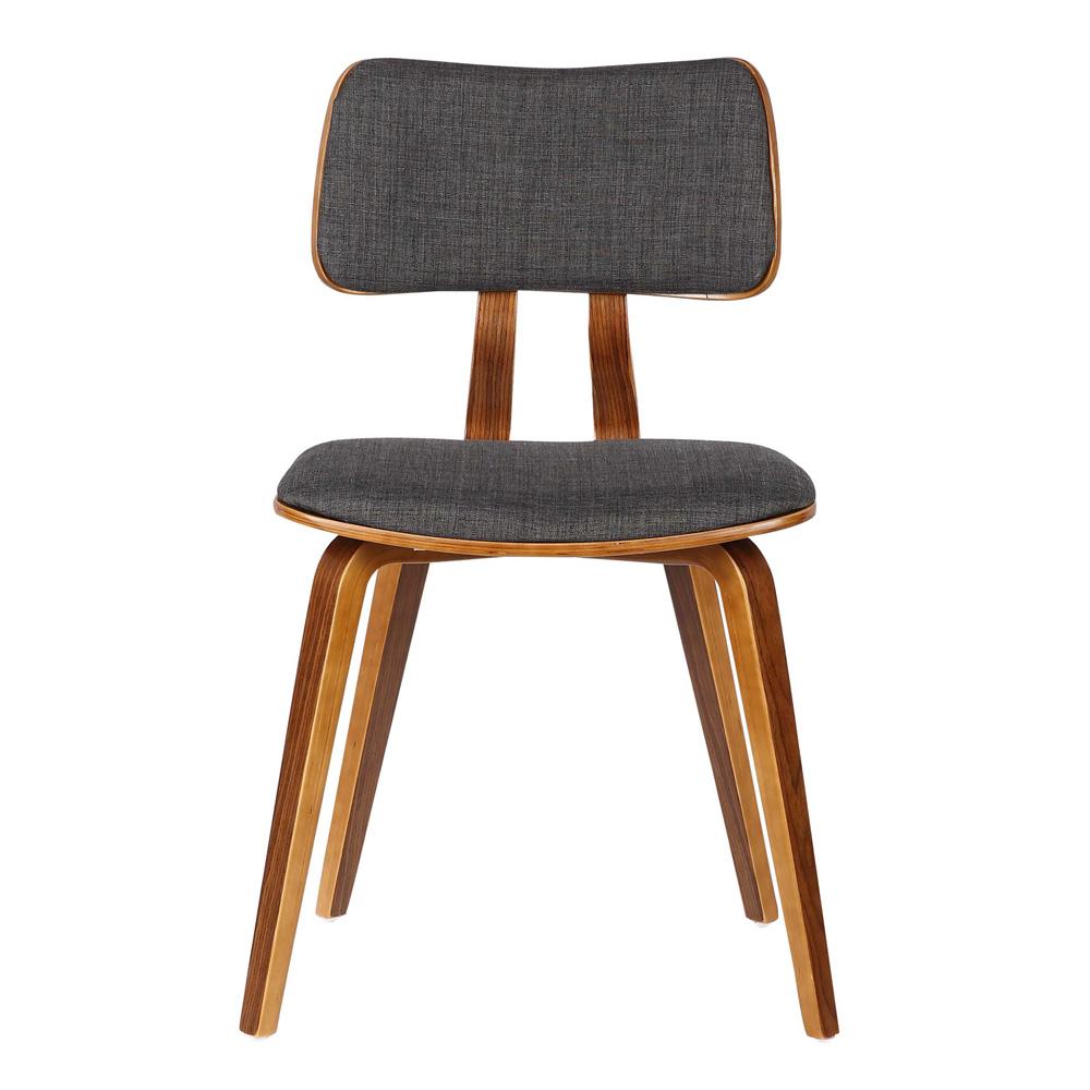 Armen Living  - Jaguar Mid-Century Dining Chair in Walnut Wood and Charcoal Fabric - LCJASIWACH veiw 2