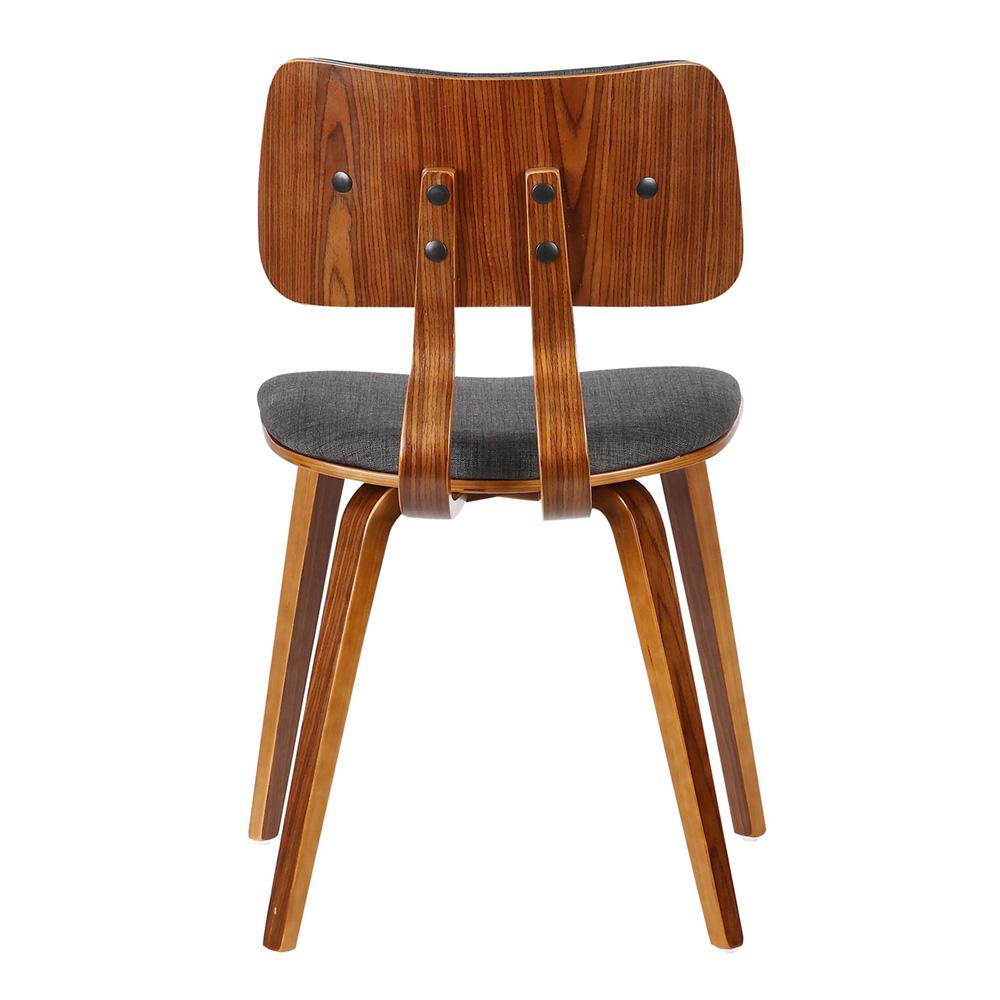 Armen Living  - Jaguar Mid-Century Dining Chair in Walnut Wood and Charcoal Fabric - LCJASIWACH veiw 4