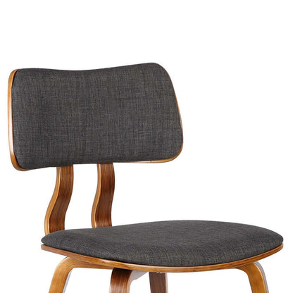 Armen Living  - Jaguar Mid-Century Dining Chair in Walnut Wood and Charcoal Fabric - LCJASIWACH veiw 5