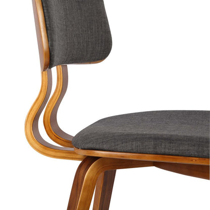 Armen Living  - Jaguar Mid-Century Dining Chair in Walnut Wood and Charcoal Fabric - LCJASIWACH veiw 6