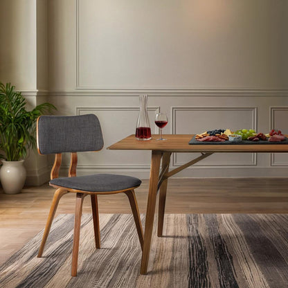 Armen Living  - Jaguar Mid-Century Dining Chair in Walnut Wood and Charcoal Fabric - LCJASIWACH veiw 9