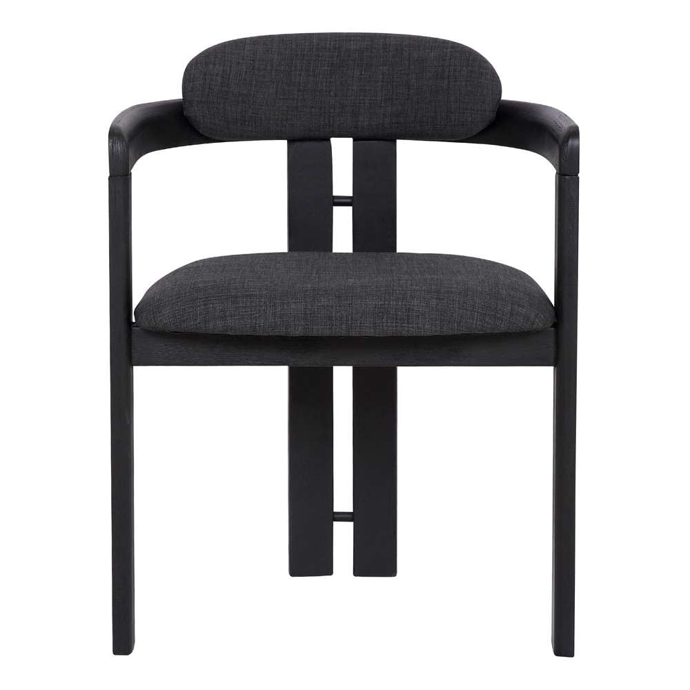 Armen Living - Jazmin Contemporary Dining Chair in Black Brushed Wood Finish and Charcoal Fabric (Set of 2) - LCJZCHCHBL veiw 2