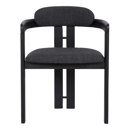 Armen Living - Jazmin Contemporary Dining Chair in Black Brushed Wood Finish and Charcoal Fabric (Set of 2) - LCJZCHCHBL veiw 2