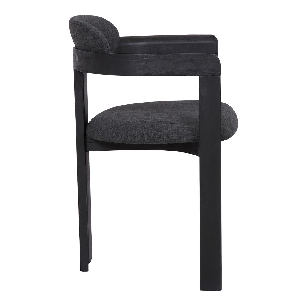 Armen Living - Jazmin Contemporary Dining Chair in Black Brushed Wood Finish and Charcoal Fabric (Set of 2) - LCJZCHCHBL veiw 3