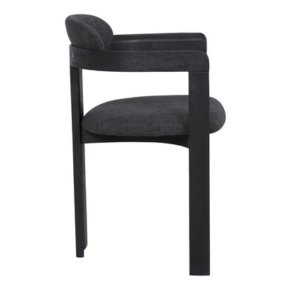 Armen Living - Jazmin Contemporary Dining Chair in Black Brushed Wood Finish and Charcoal Fabric (Set of 2) - LCJZCHCHBL veiw 3