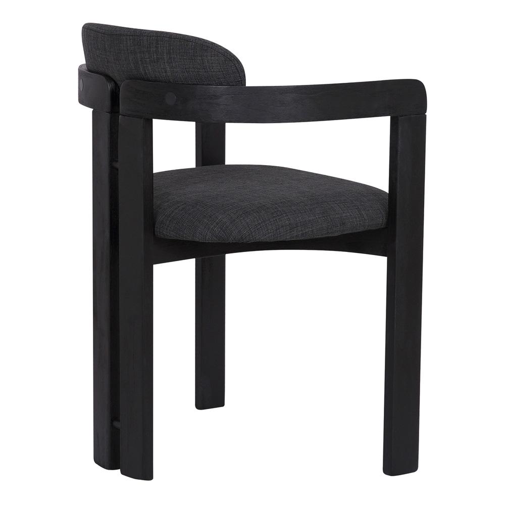 Armen Living - Jazmin Contemporary Dining Chair in Black Brushed Wood Finish and Charcoal Fabric (Set of 2) - LCJZCHCHBL veiw 4