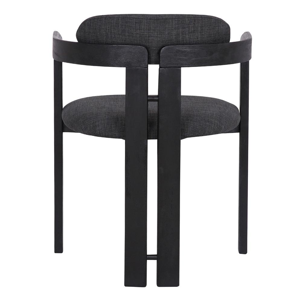 Armen Living - Jazmin Contemporary Dining Chair in Black Brushed Wood Finish and Charcoal Fabric (Set of 2) - LCJZCHCHBL veiw 5