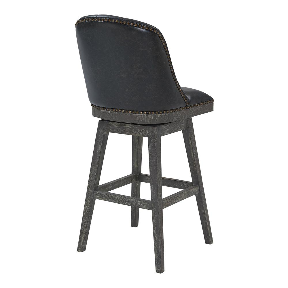 Armen Living - Journey 30in Bar Height Swivel Brown Onyx Faux Leather and American Grey Wood Bar Stool - LCJRBAGRON30 veiw 1