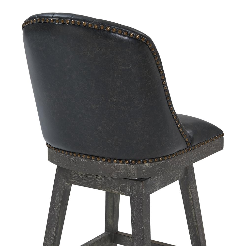Armen Living - Journey 30in Bar Height Swivel Brown Onyx Faux Leather and American Grey Wood Bar Stool - LCJRBAGRON30 veiw 3