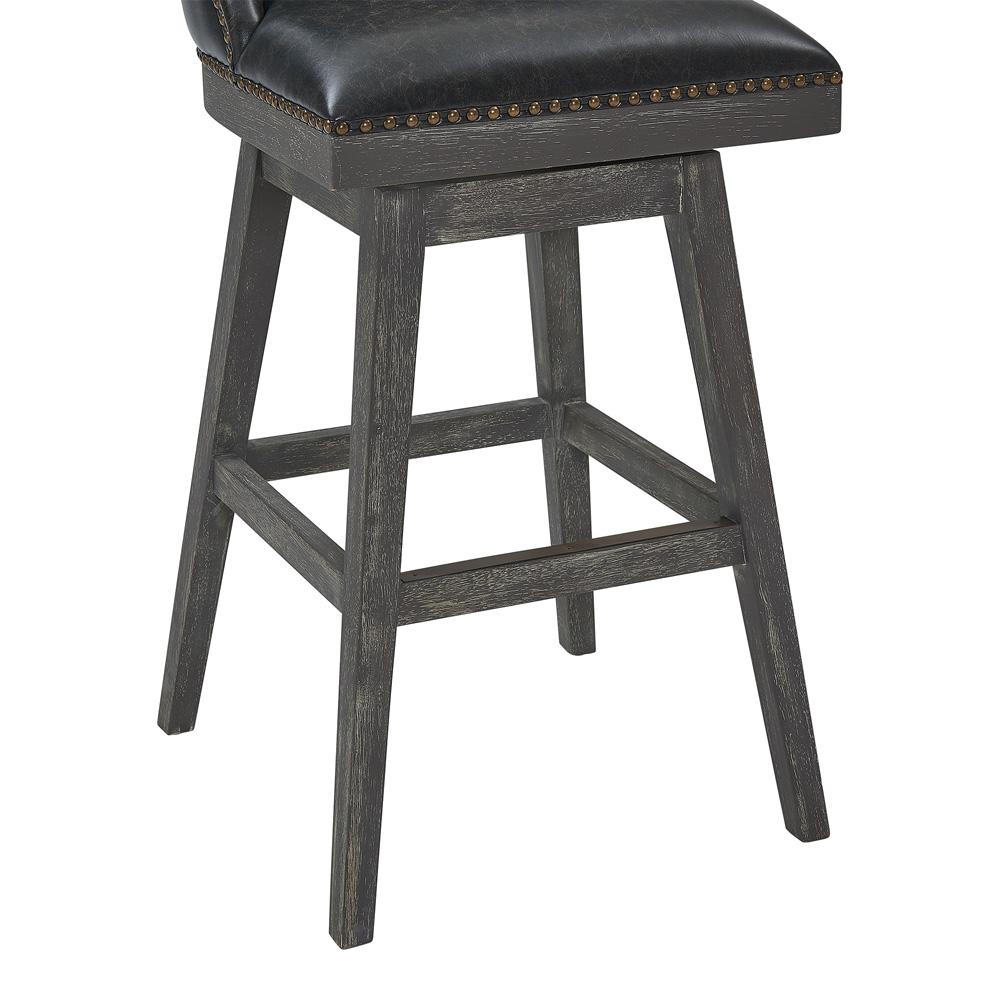 Armen Living - Journey 30in Bar Height Swivel Brown Onyx Faux Leather and American Grey Wood Bar Stool - LCJRBAGRON30 veiw 4