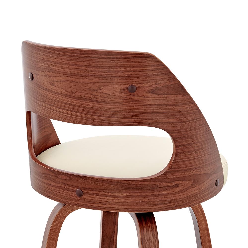 Armen Living  - Julius 30in Cream Faux Leather and Walnut Wood Bar Stool - LCJUBAWACR30 veiw 5