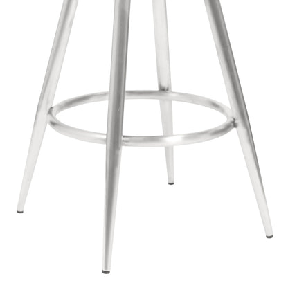 Armen Living - Justin 26in Counter Height Swivel Vintage Grey Faux Leather Bar Stool with Brushed Stainless Steel Legs - LCJTBABSVG26 veiw 5