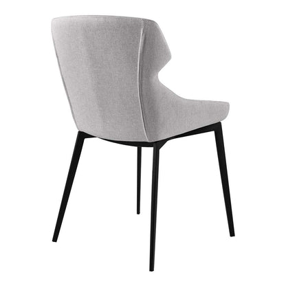 Armen Living - Kenna Modern Dining Chair in Matte Black Finish and Gray Fabric (Set of 2) - LCKESIGR veiw 3