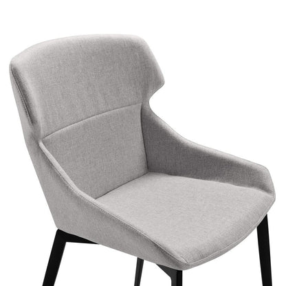Armen Living - Kenna Modern Dining Chair in Matte Black Finish and Gray Fabric (Set of 2) - LCKESIGR veiw 4