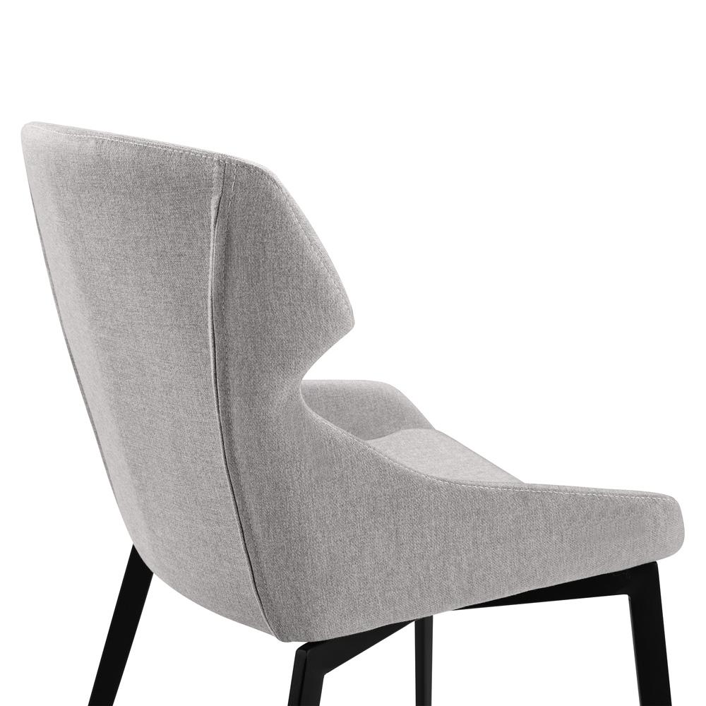 Armen Living - Kenna Modern Dining Chair in Matte Black Finish and Gray Fabric (Set of 2) - LCKESIGR veiw 5