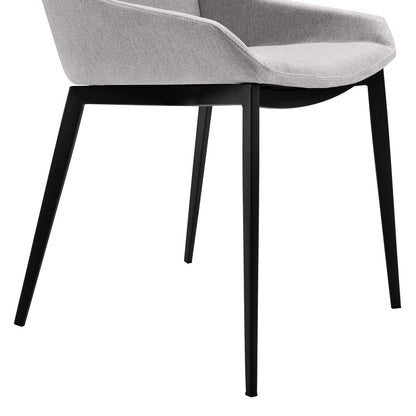 Armen Living - Kenna Modern Dining Chair in Matte Black Finish and Gray Fabric (Set of 2) - LCKESIGR veiw 6