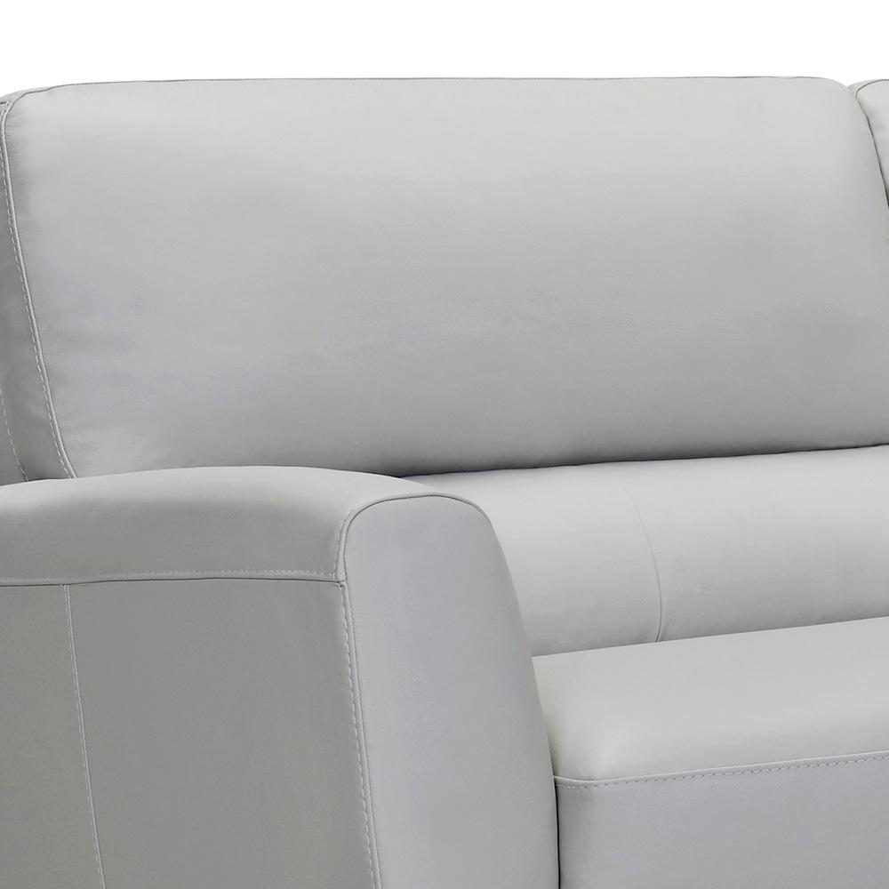 Armen Living - Kester 81in Square Arm Dove Gray Genuine Leather Sofa - LCKE3DV - CLOSEOUT veiw 4