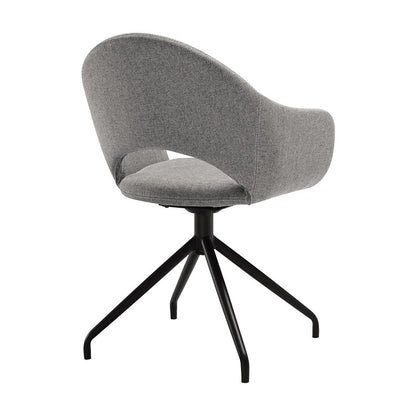 Armen Living - Knox Pria 7 Piece Dining Set with Stone Top and Gray Fabric Chairs - SETKNPR7GB veiw 3