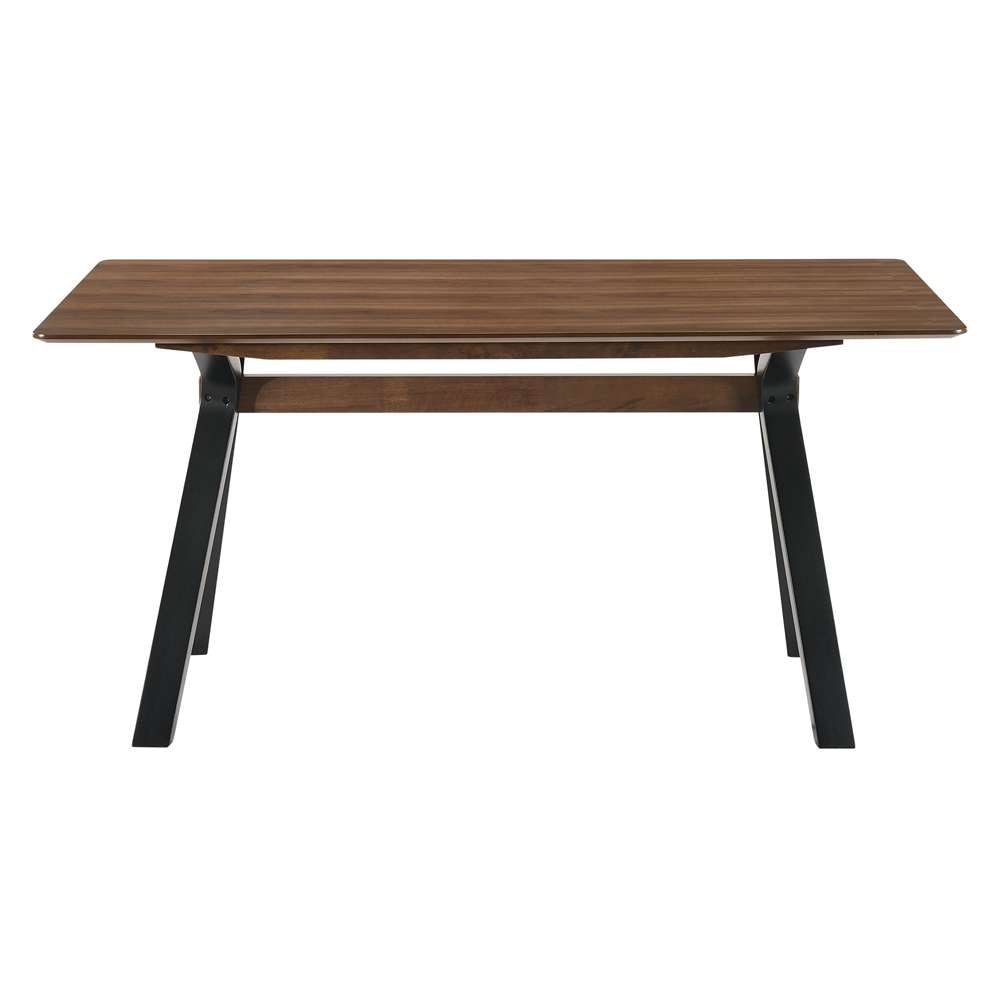Armen Living - Laredo 63in Mid-Century Modern Walnut Wood Dining Table with Black Legs - LCLRDIWA veiw 2