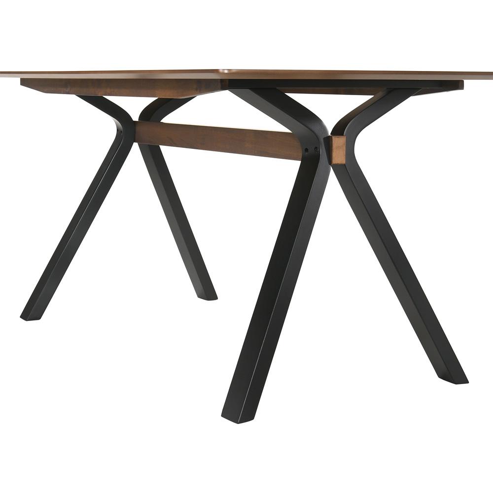 Armen Living - Laredo 63in Mid-Century Modern Walnut Wood Dining Table with Black Legs - LCLRDIWA veiw 4