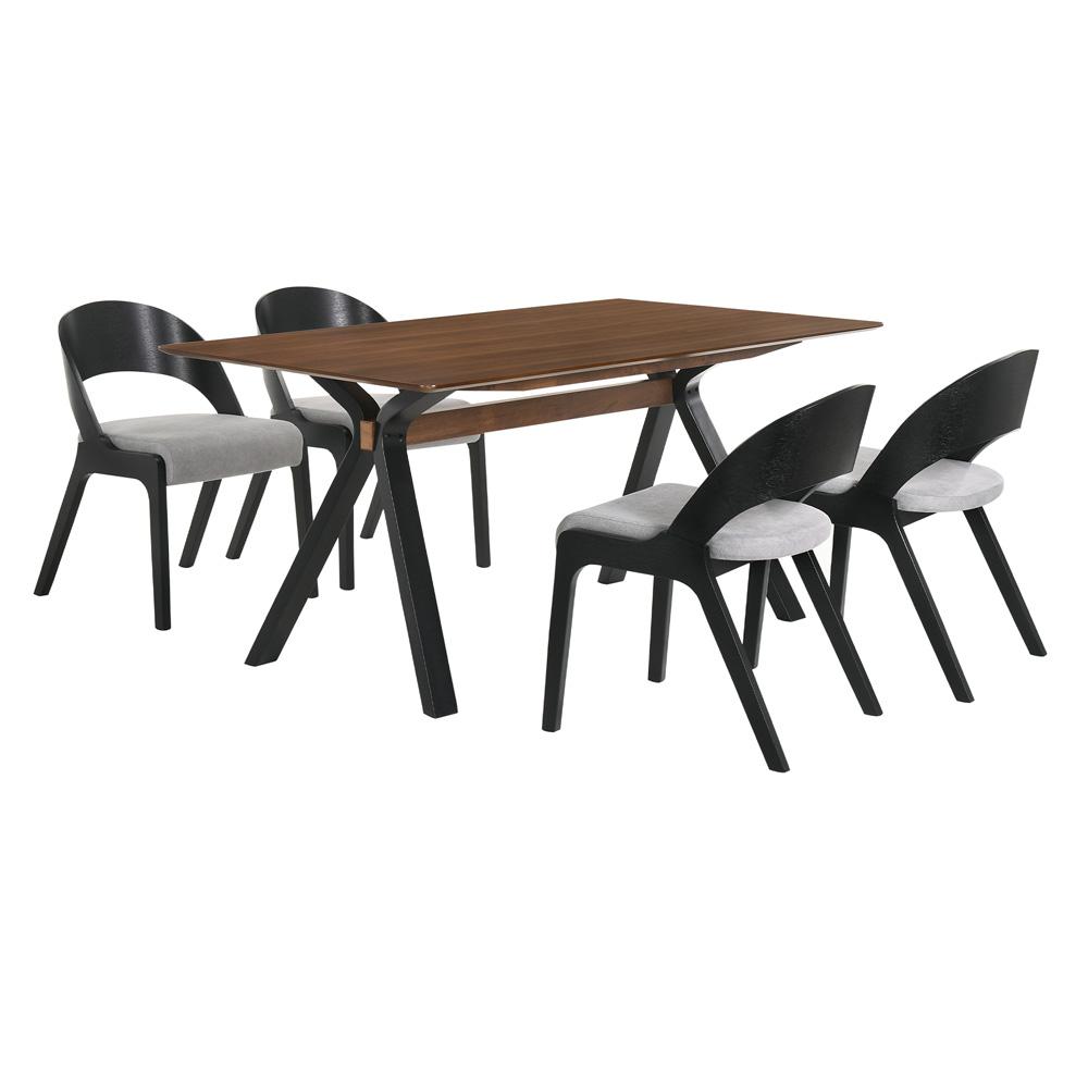 Armen Living - Laredo and Polly 5 Piece Black Rectangular Dining Set - SETLRDIBLK5C veiw 1