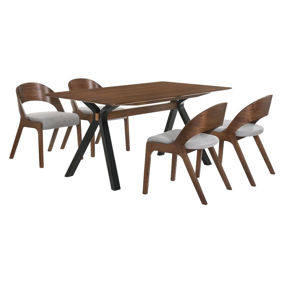 Armen Living - Laredo and Polly 5 Piece Walnut Rectangular Dining Set - SETLRDIWA5C veiw 1