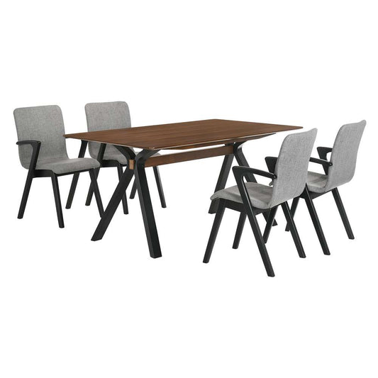 Armen Living - Laredo and Varde 5 Piece Black Rectangular Dining Set - SETLRDIBLK5A veiw 1