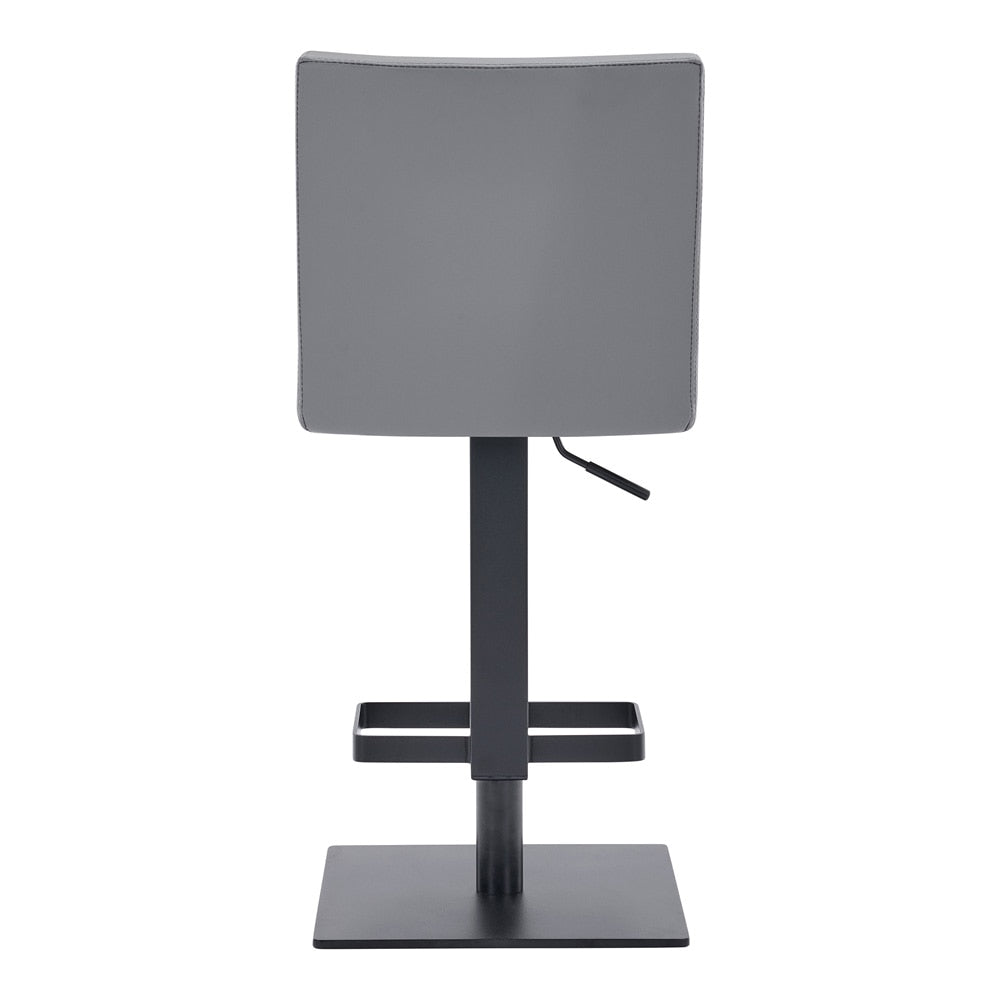 Armen Living - Legacy Adjustable Height Swivel Grey Faux Leather and Black Metal Bar Stool - LCLGSWBAMBGR veiw 4