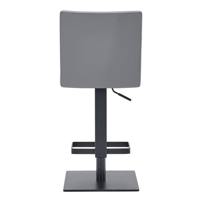 Armen Living - Legacy Adjustable Height Swivel Grey Faux Leather and Black Metal Bar Stool - LCLGSWBAMBGR veiw 4