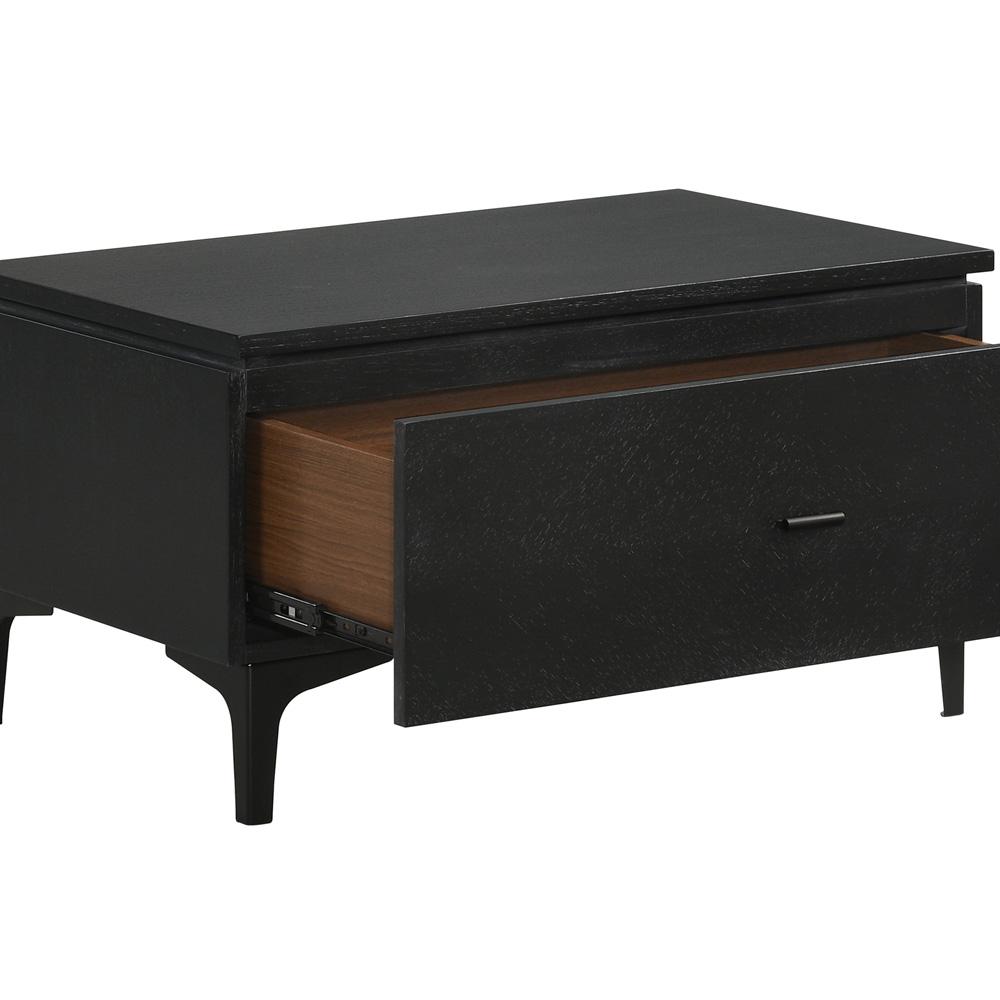 Armen Living - Legend 3 Piece Gray Fabric King Platform Bed and Nightstands Bedroom Set - SETLEBDCHKG3A veiw 6