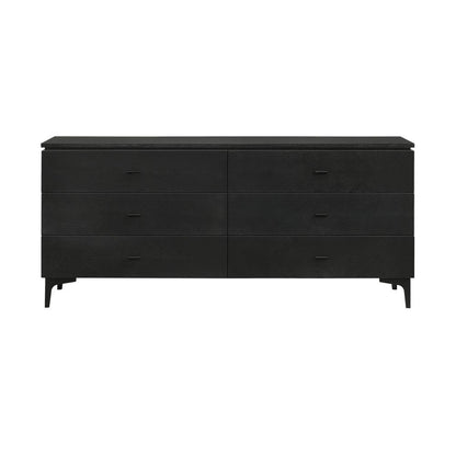 Armen Living - Legend Black Glaze Ash Veneer 6 Drawer Dresser with Metal Legs - LCLEDRBL veiw 1
