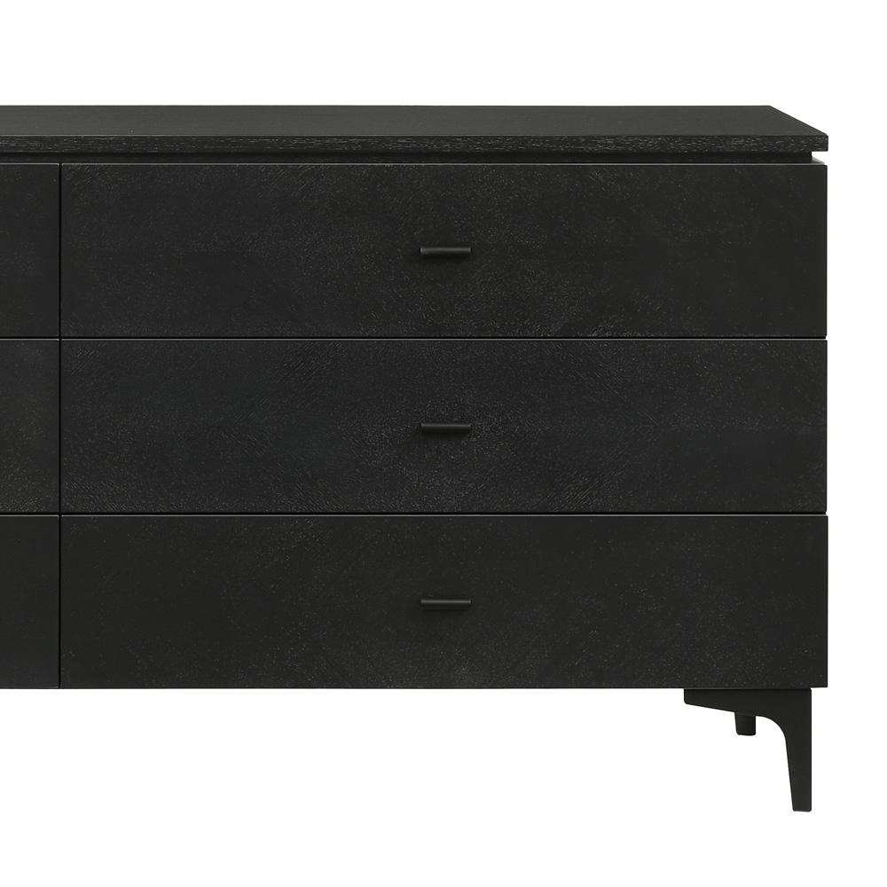 Armen Living - Legend Black Glaze Ash Veneer 6 Drawer Dresser with Metal Legs - LCLEDRBL veiw 4