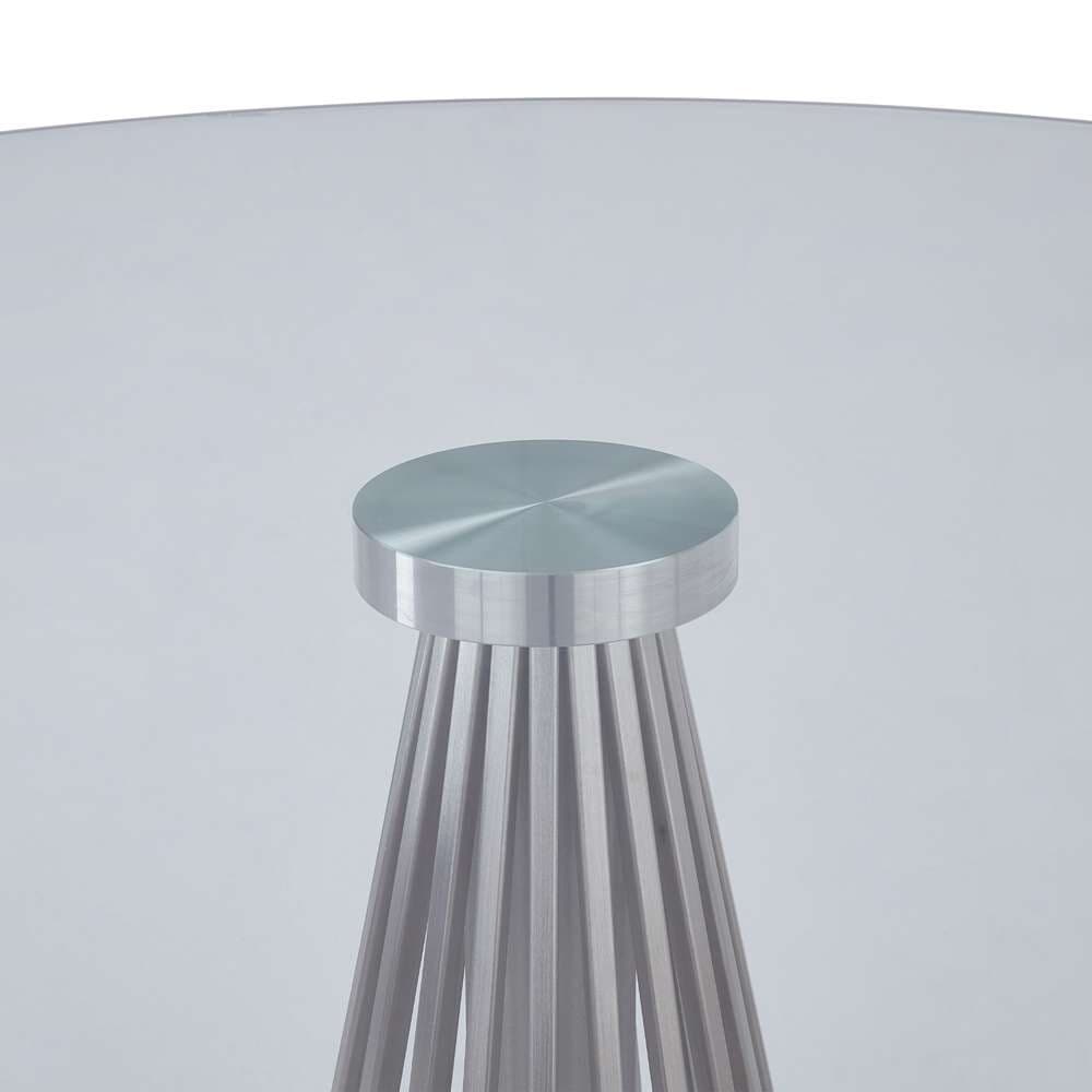 Armen Living - Lindsey Contemporary Dining Table in Brushed Stainless Steel Finish and Clear Glass top - LCLNDIBS veiw 2