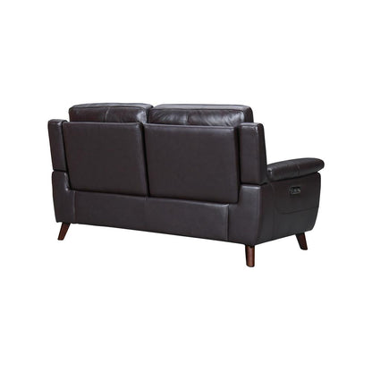 Armen Living - Lizette 65in Brown Leather Power Recliner Loveseat with USB - LCLZ2BR veiw 3