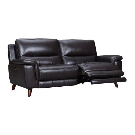 Armen Living - Lizette 78in Brown Leather Power Recliner Sofa with USB - LCLZ3BR veiw 2