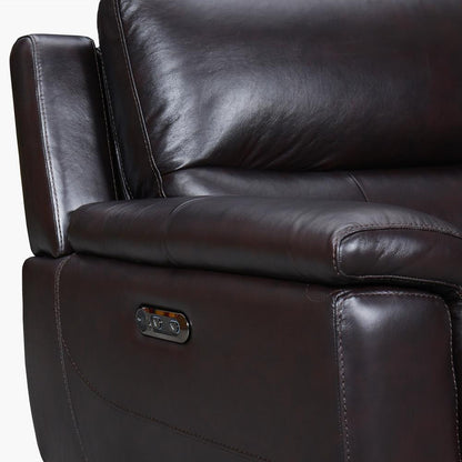 Armen Living - Lizette 78in Brown Leather Power Recliner Sofa with USB - LCLZ3BR veiw 6