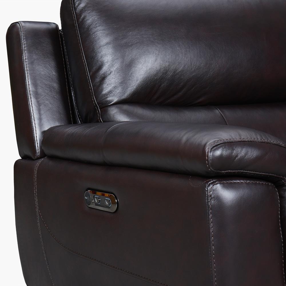 Armen Living - Lizette Brown Leather Power Recliner with USB - LCLZ1BR veiw 6