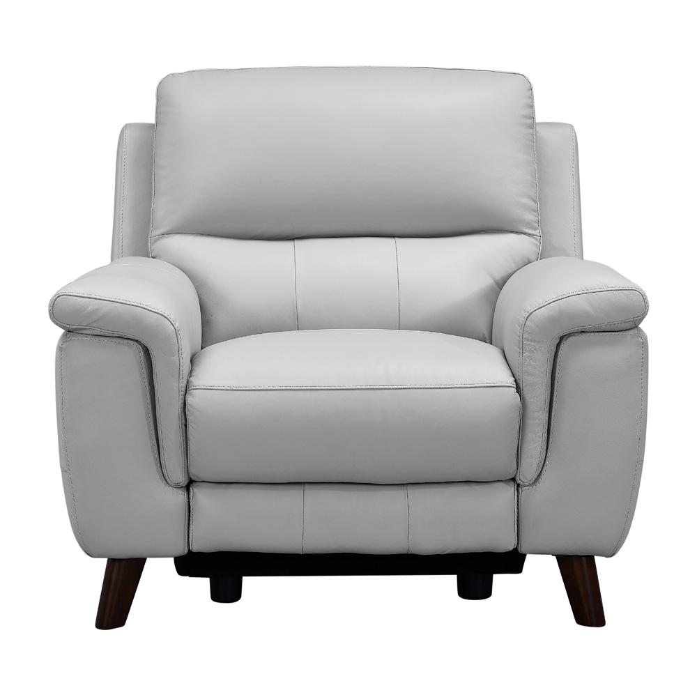 Armen Living - Lizette Contemporary Chair in Dark Brown Wood Finish and Dove Gray Genuine Leather - LCLZ1DV veiw 3