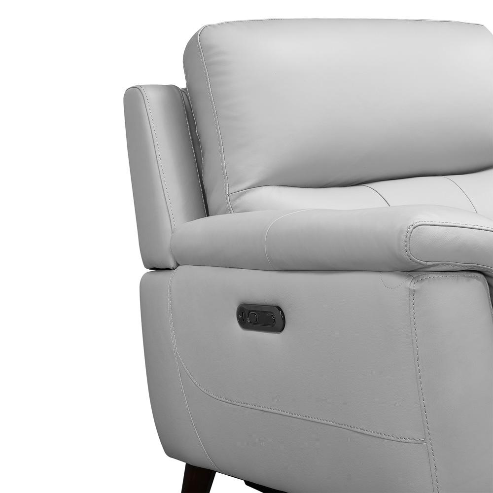 Armen Living - Lizette Contemporary Chair in Dark Brown Wood Finish and Dove Gray Genuine Leather - LCLZ1DV veiw 5