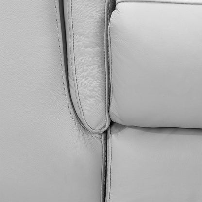 Armen Living - Lizette Contemporary Chair in Dark Brown Wood Finish and Dove Gray Genuine Leather - LCLZ1DV veiw 7