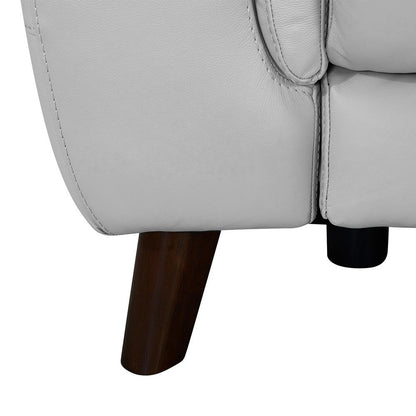 Armen Living - Lizette Contemporary Loveseat in Dark Brown Wood Finish and Dove Gray Genuine Leather - LCLZ2DV veiw 6