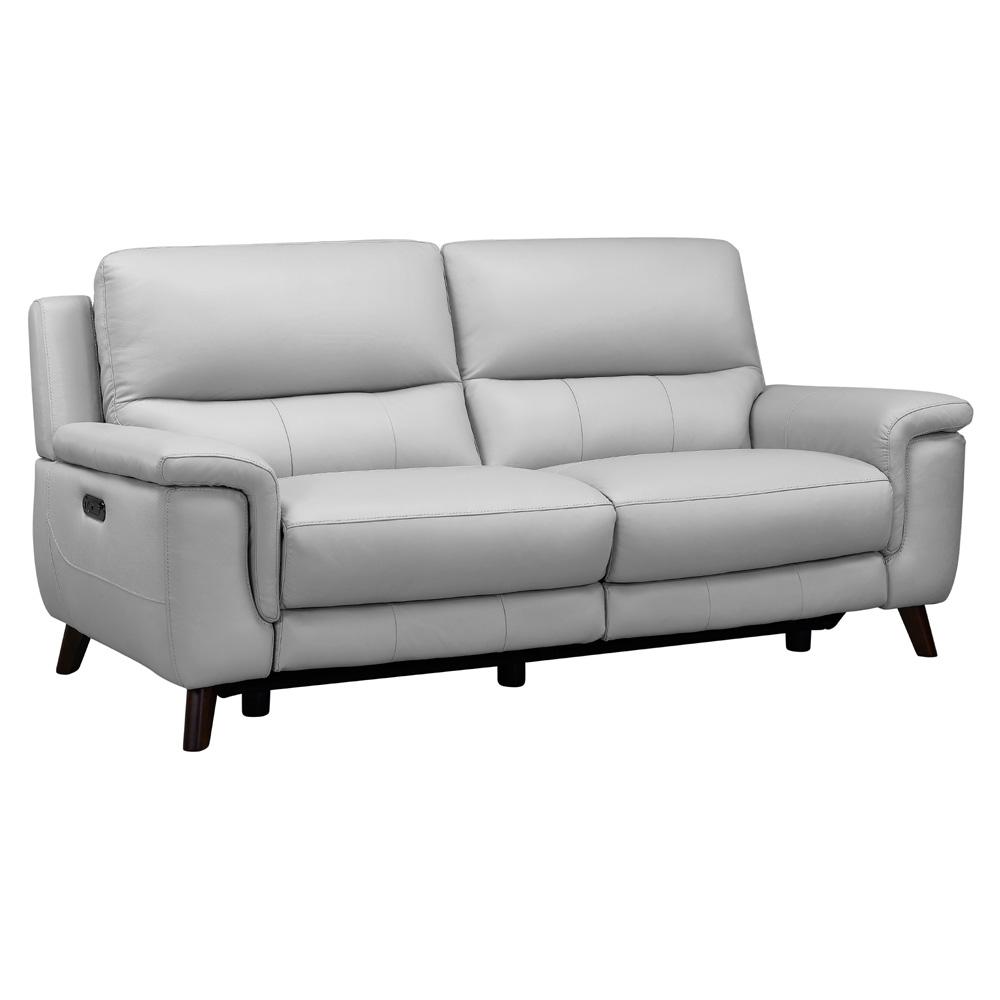 Armen Living - Lizette Contemporary Sofa in Dark Brown Wood Finish and Dove Gray Genuine Leather - LCLZ3DV veiw 2