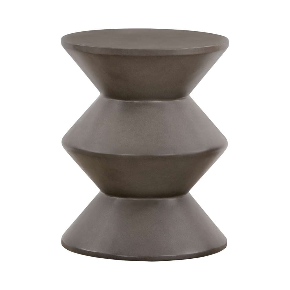 Armen Living - Lizzie Concrete Indoor Outdoor Accent Stool End Table - LCTGBACCGR veiw 1