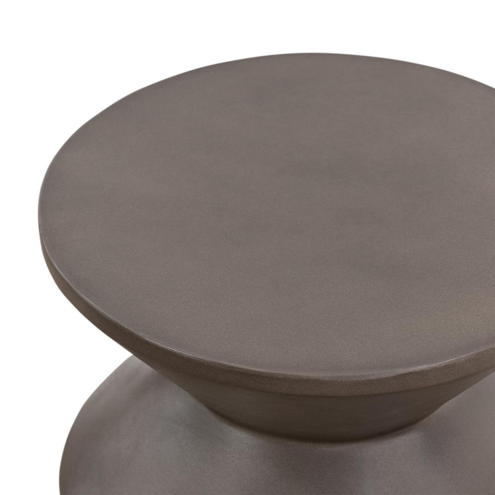 Armen Living - Lizzie Concrete Indoor Outdoor Accent Stool End Table - LCTGBACCGR veiw 5
