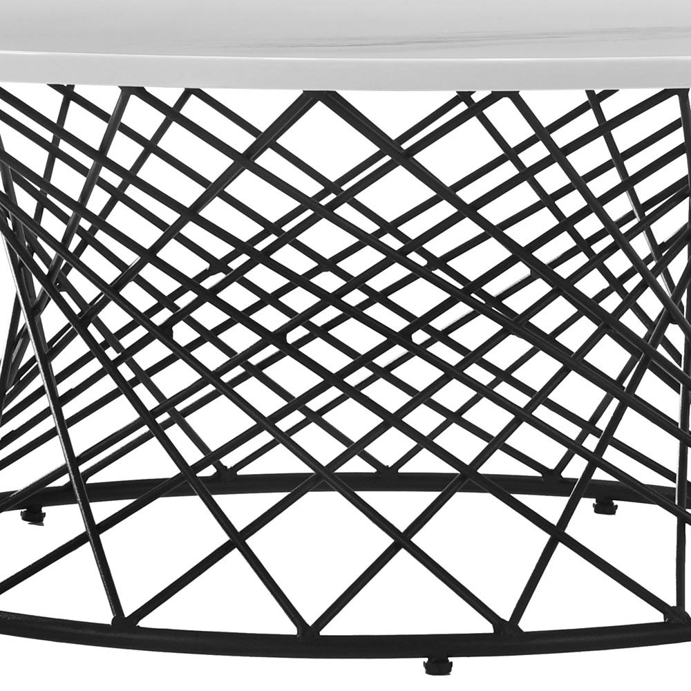 Armen Living - Loxley White Marble Coffee Table with Black Metal Base - LCLXCOMB veiw 4