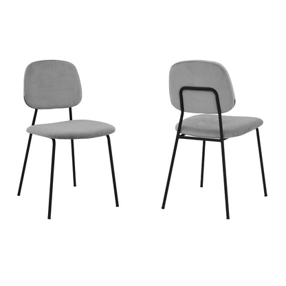 Armen Living - Lucy Gray Velvet and Metal Dining Room Chairs (Set of 2) - LCLCSIBLGR_CLOSEOUT veiw 1