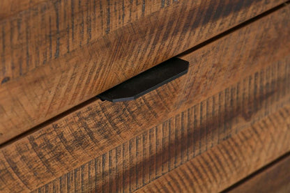 Armen Living - Ludgate Rectangle Coffee Table with Shelf in Acacia and Black Metal - LCLDCORU_CLOSEOUT veiw 5