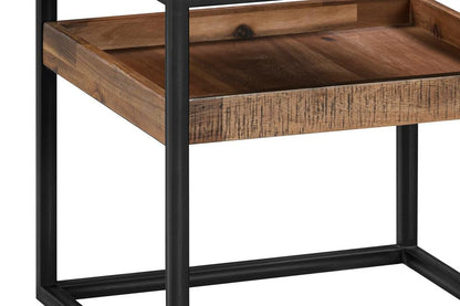 Armen Living - Ludgate Square End Table with Shelf in Acacia and Black Metal - LCLDLARU_CLOSEOUT veiw 4