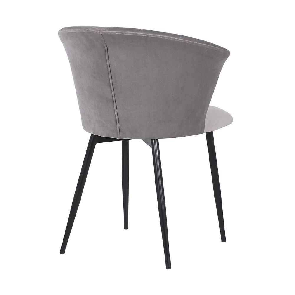 Armen Living - Lulu Contemporary Dining Chair in Black Powder Coated Finish and Gray Velvet - LCLUCHBLGREY veiw 4