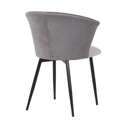 Armen Living - Lulu Contemporary Dining Chair in Black Powder Coated Finish and Gray Velvet - LCLUCHBLGREY veiw 4